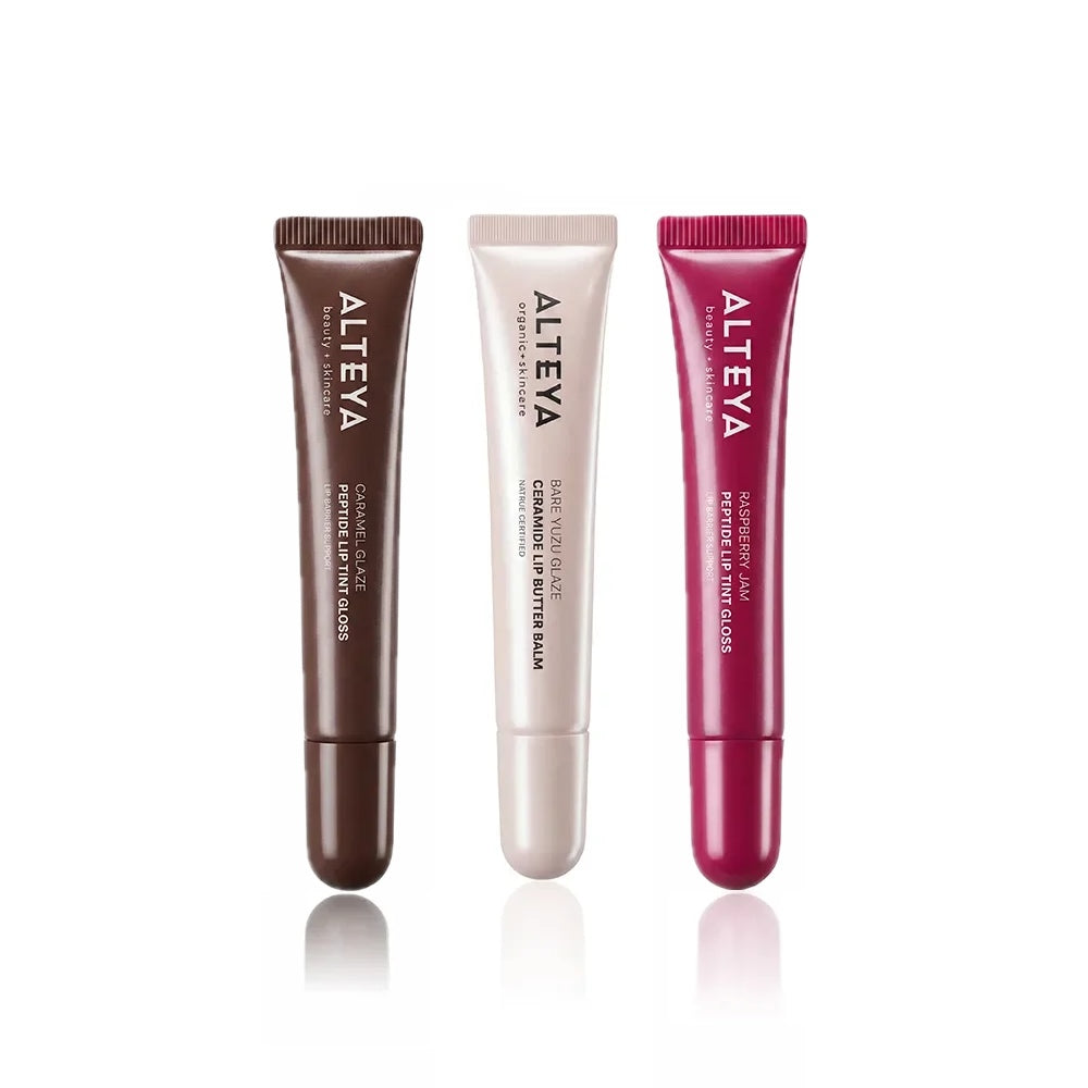 Alteya Lip Care Gloss Set Caramel Yuzu Raspberry 3x10 ml