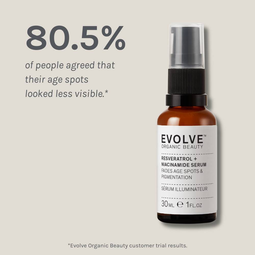 Evolve Resveratrol Niacinamide Serum Reisegröße stumpfe Haut