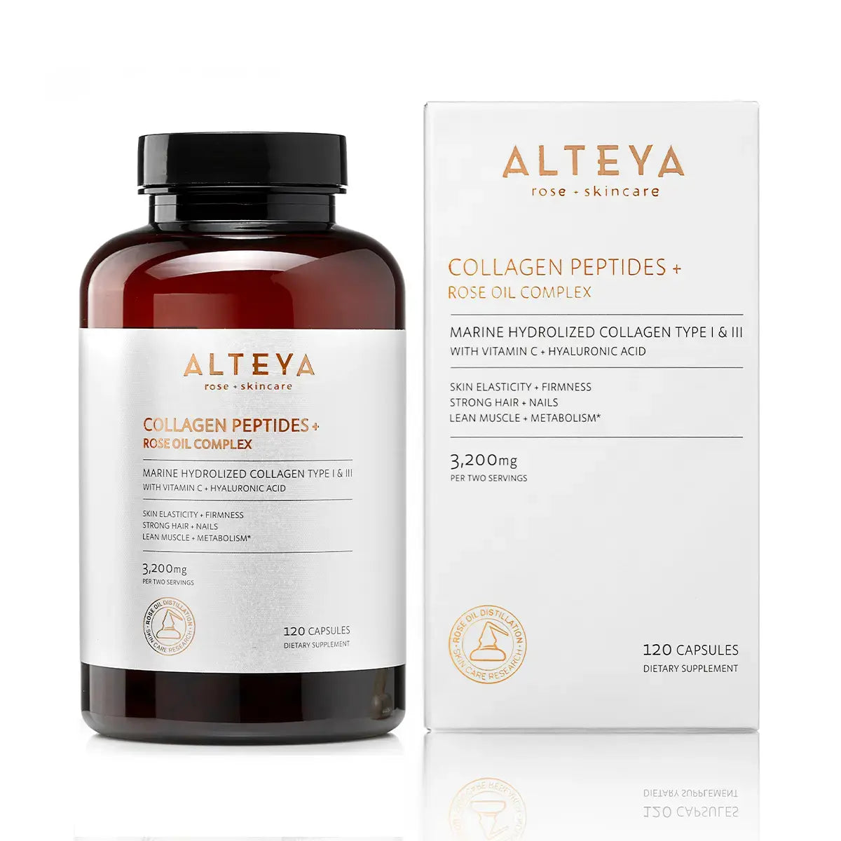 Alteya Collagen Peptides Rosenöl Kapseln Haut Haare