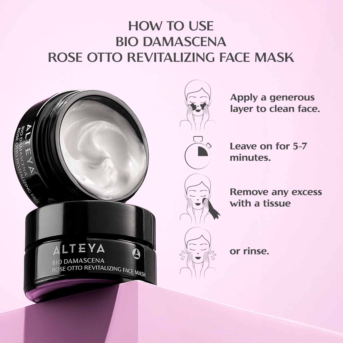 Alteya Organics Bio Damascena Rose Otto Gesichtsmaske Glow
