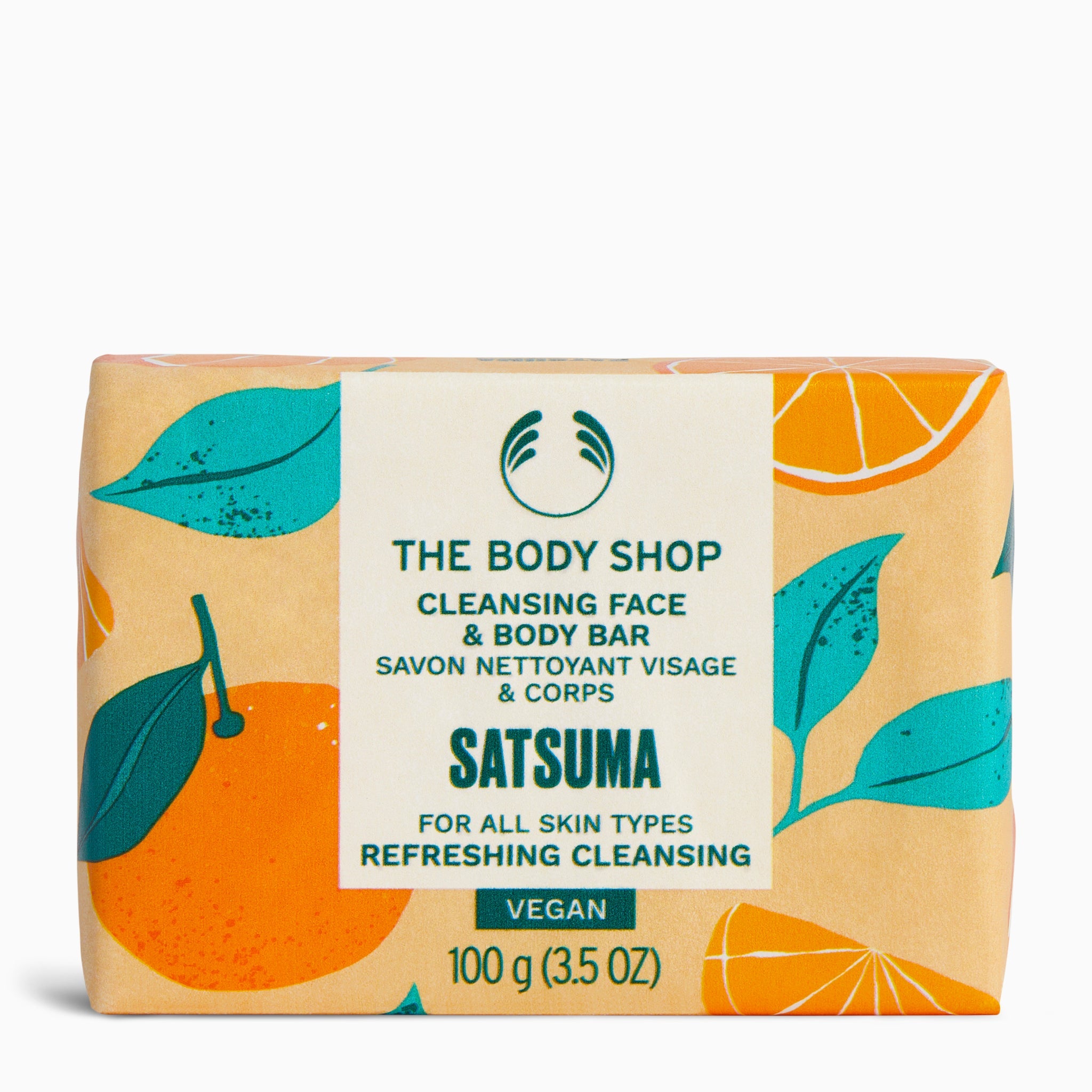 The Body Shop Satsuma Cleansing Face & Body Bar Seife 100 g Orange