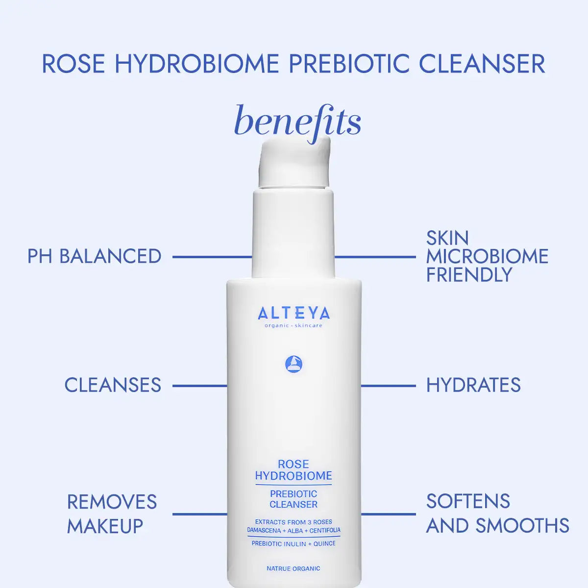 Alteya Organics Rose Hydrobiome Prebiotic Cleanser Gesichtsreiniger 120 ml