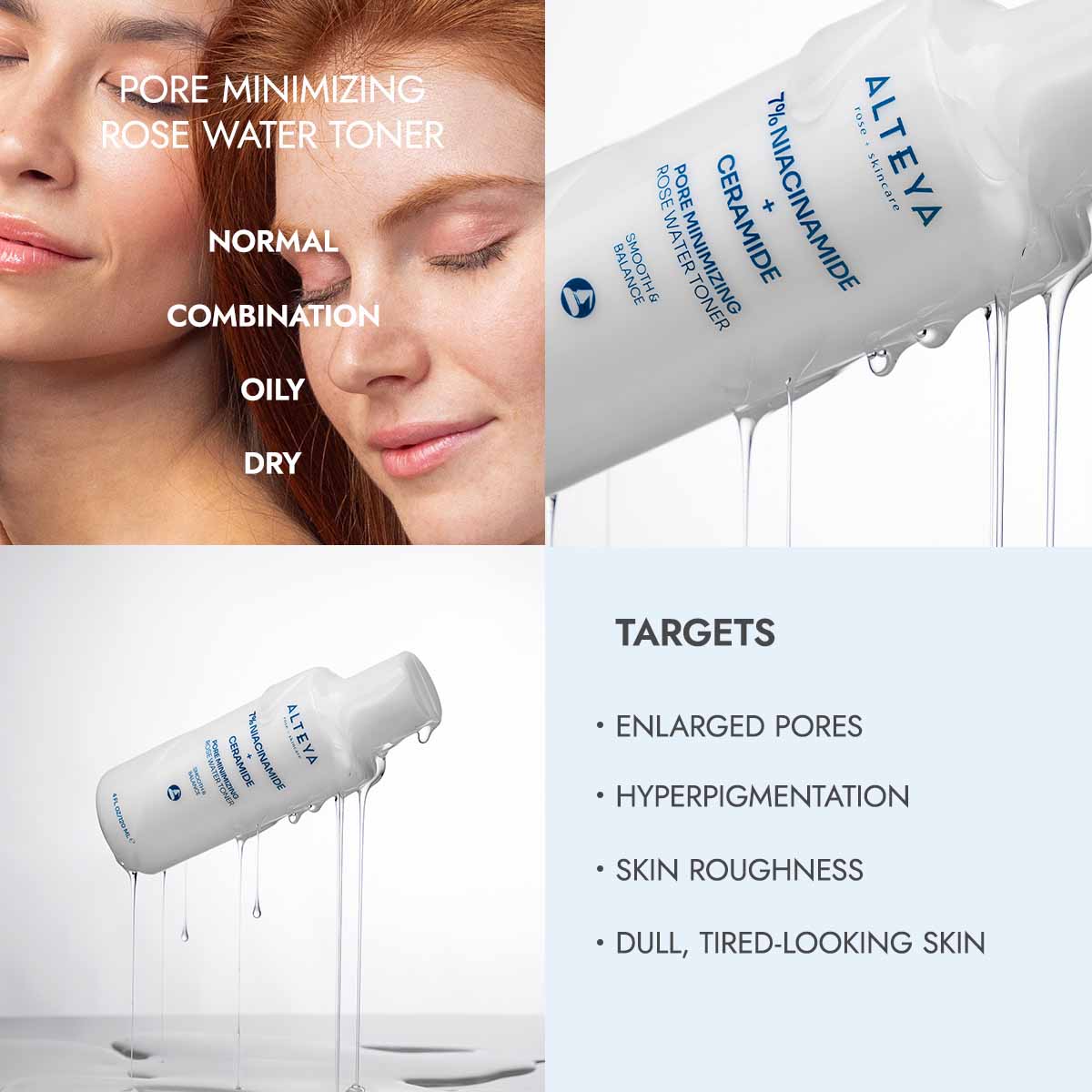 Alteya Pore Minimizing Rose Water Toner Niacinamid Gesichtstoner