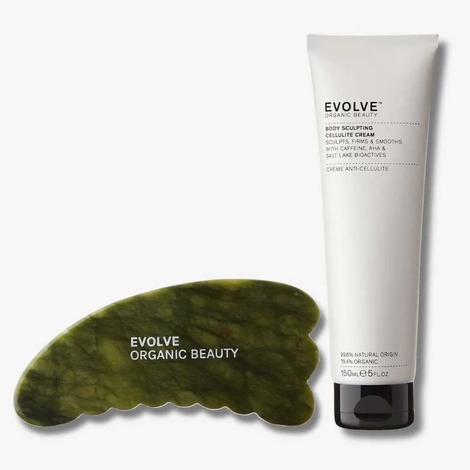 Evolve Organic Beauty Body Sculpting Duo Creme + Gua Sha