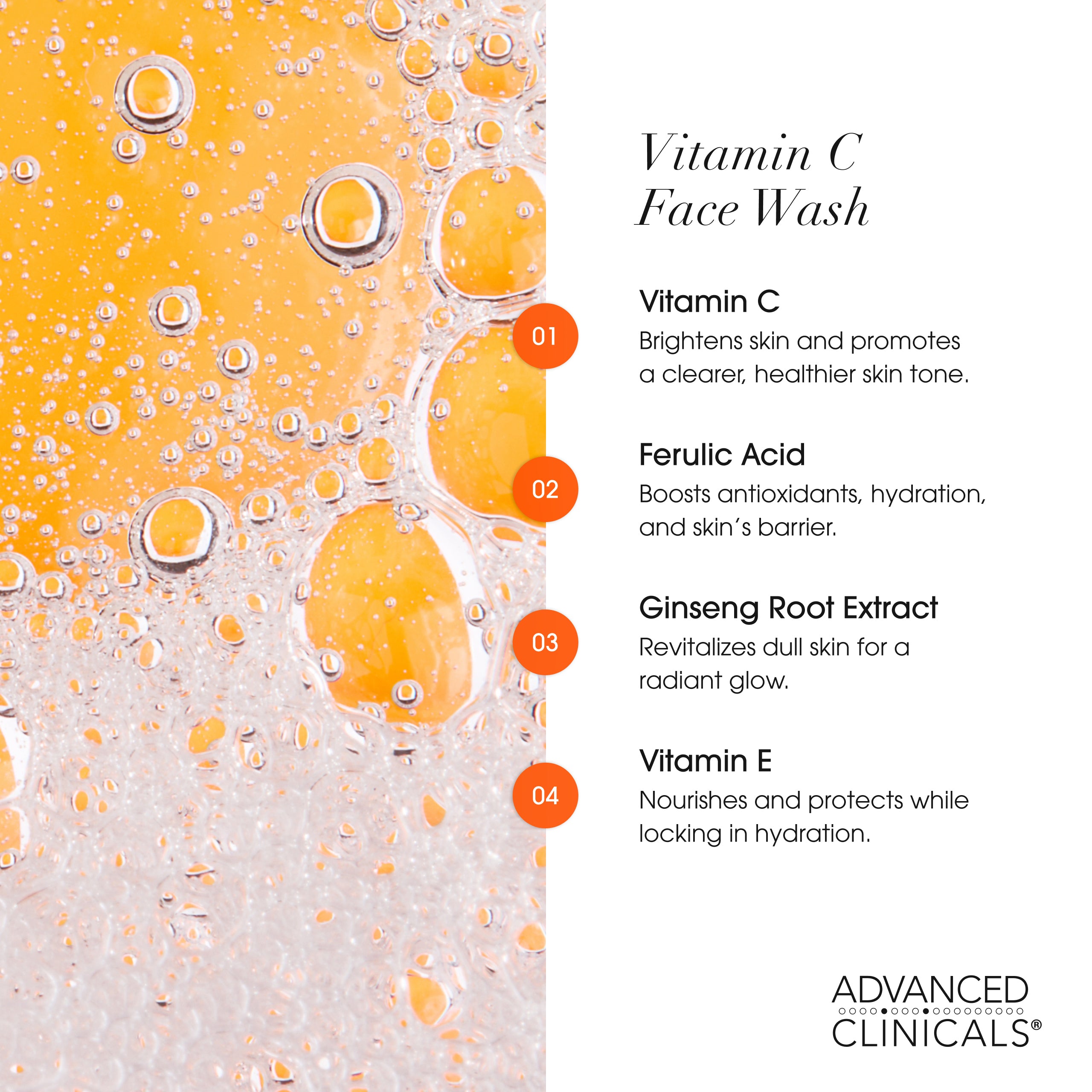 Advanced Clinicals Vitamin C Ferulic Acid Cleanser Reinigungsgel