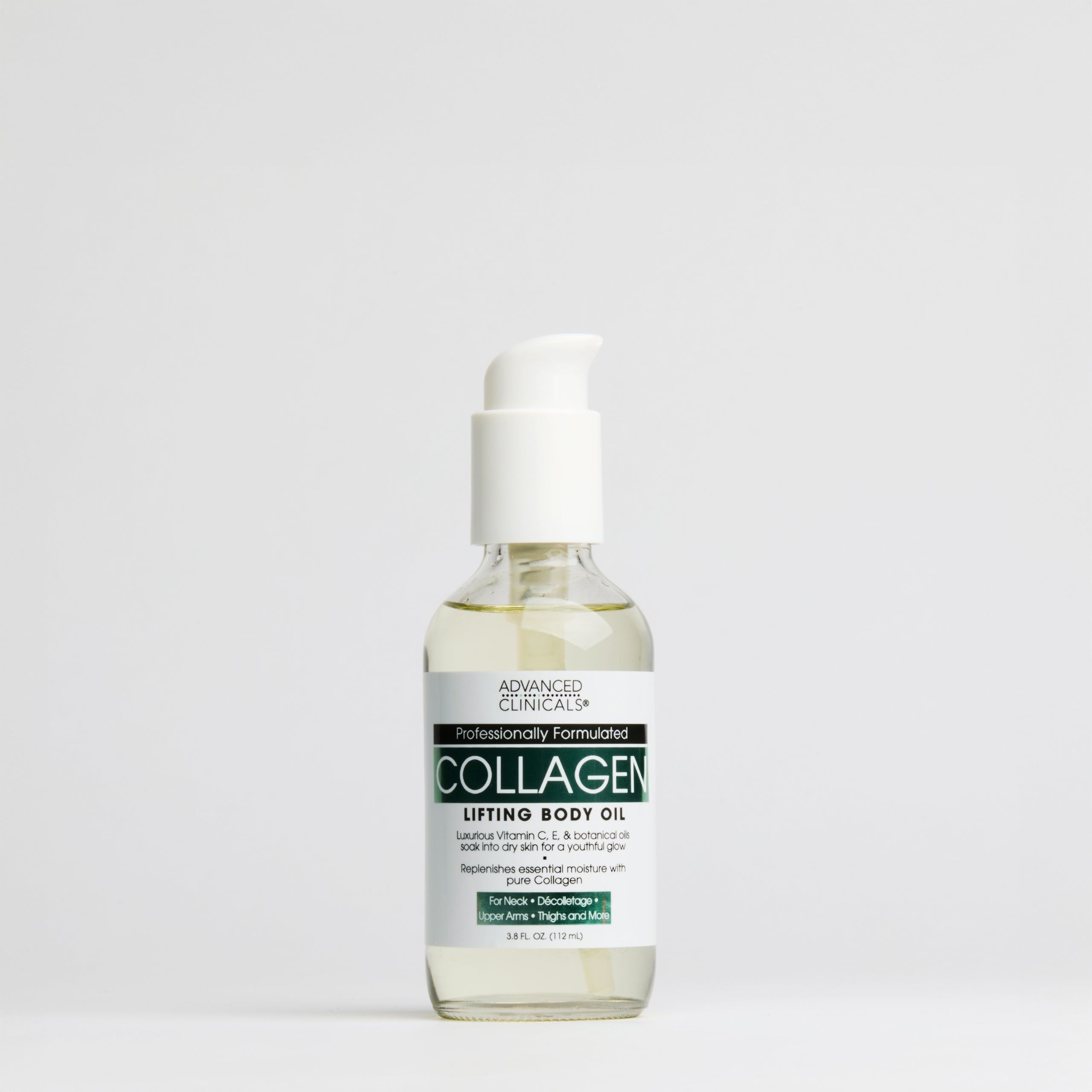 Advanced Clinicals Collagen Body Oil 12 oz Hautöl Vitamin C