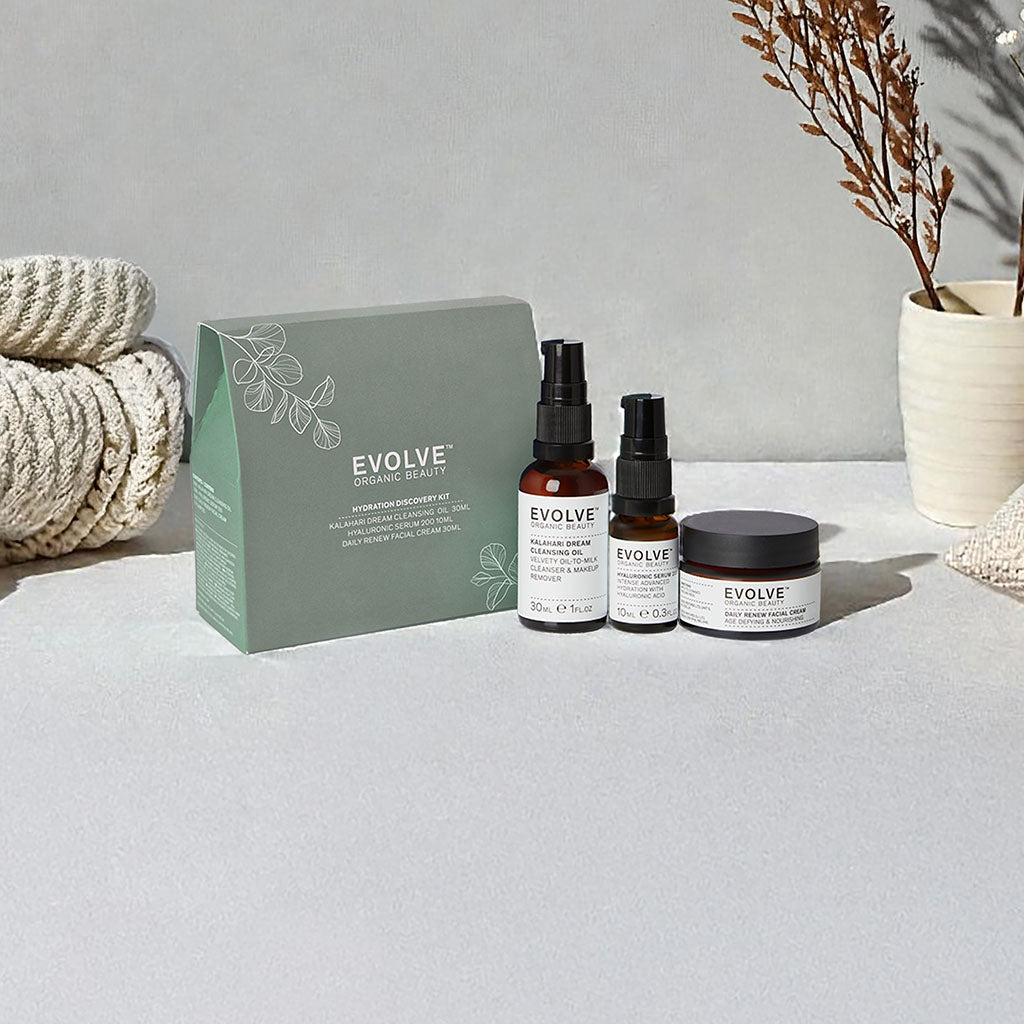 Evolve Organic Beauty Hydration Discovery Set Serum Minis Trockenheit