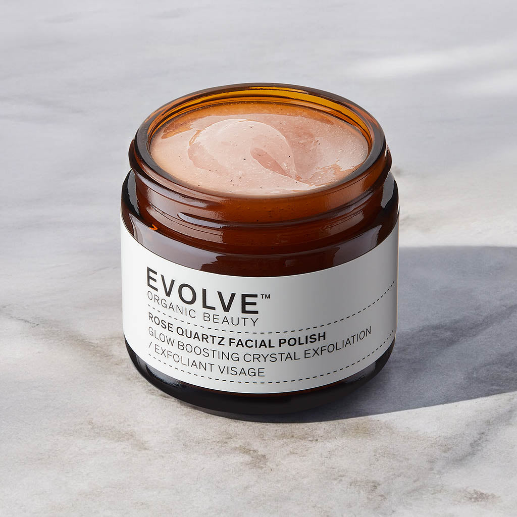 Evolve Organic Beauty Rose Quartz Gesichtspeeling Reisegröße