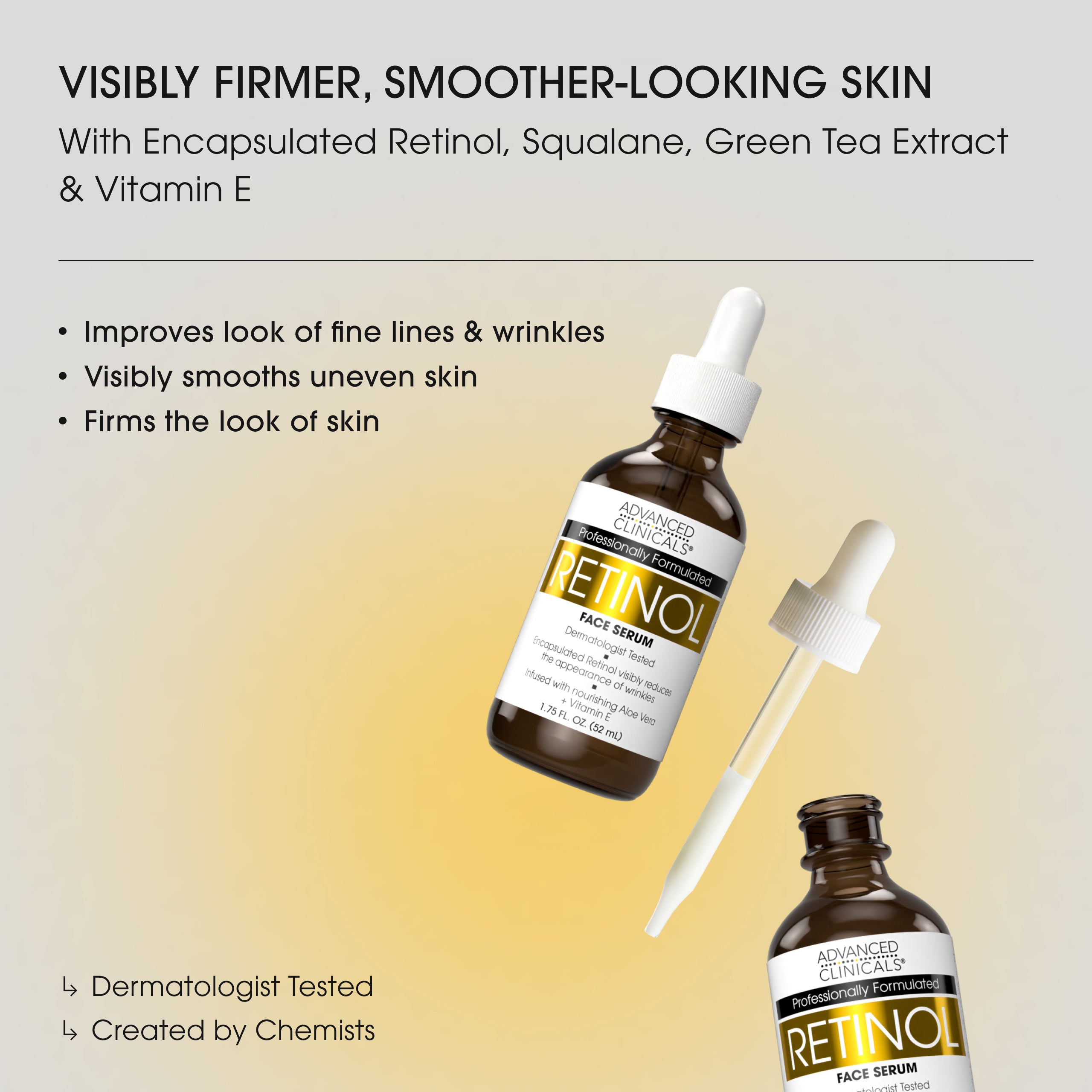 Advanced Clinicals Retinol Face Serum Gesichtsserum Anti-Falten