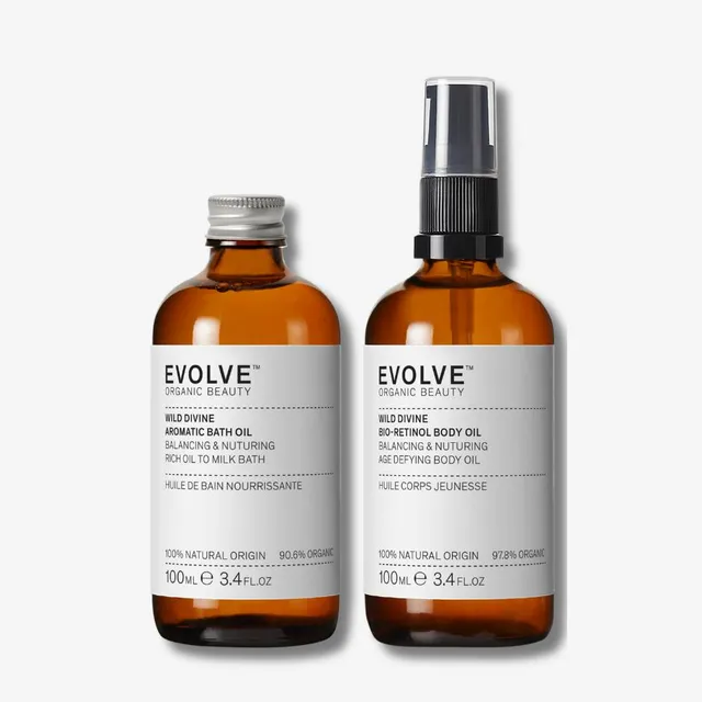 Evolve Organic Beauty Wild Divine Bath & Body Oil Duo Geschenkset
