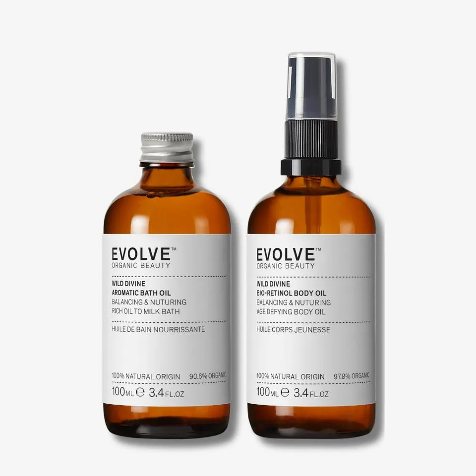 Evolve Organic Beauty Wild Divine Bath & Body Oil Duo Geschenkset