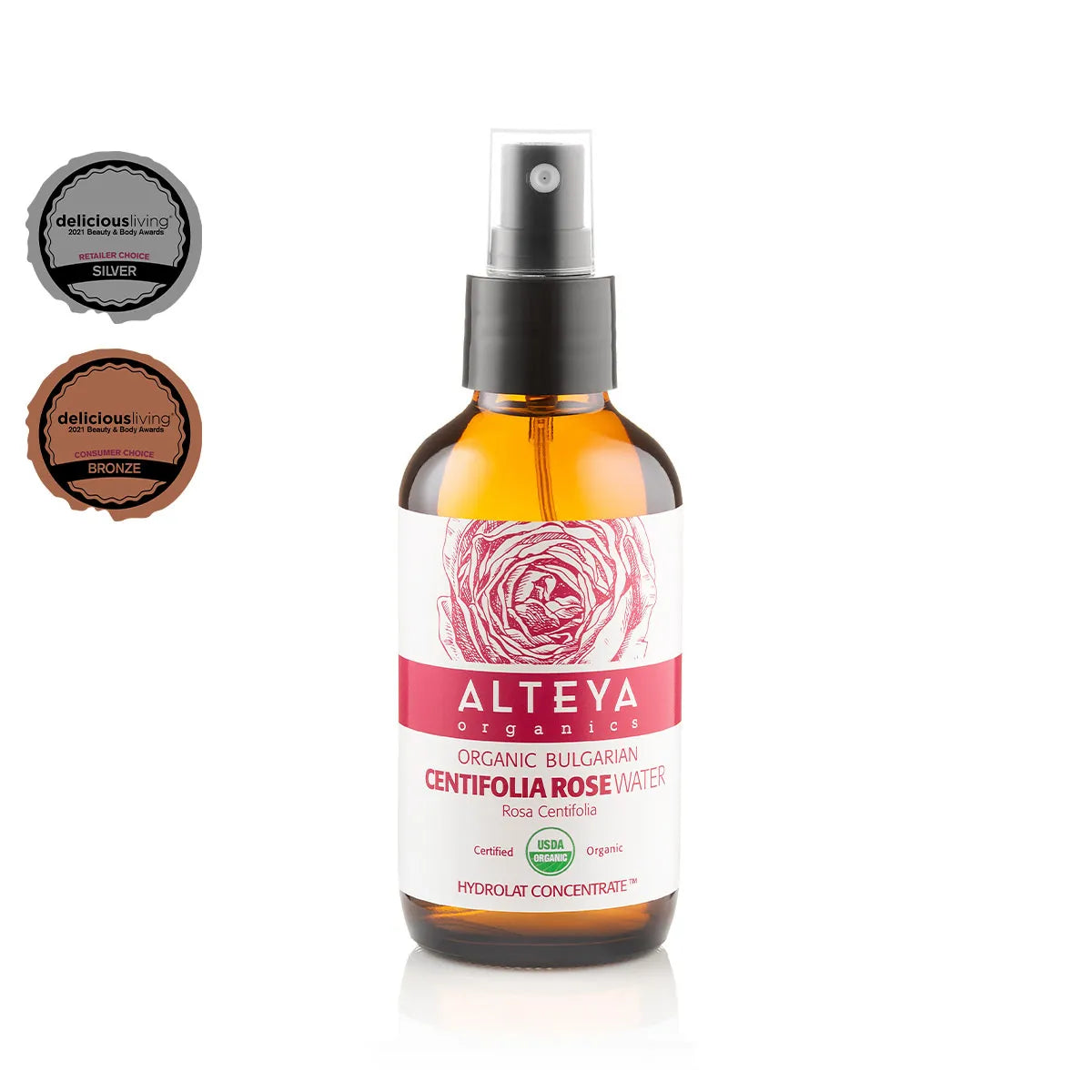 Alteya Organics Centifolia Rosenwasser Bio Glasflasche 120 ml
