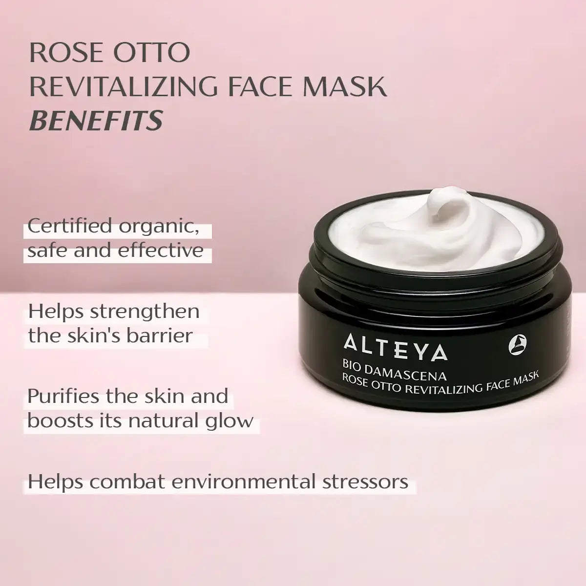 Alteya Organics Bio Damascena Rose Otto Gesichtsmaske Glow