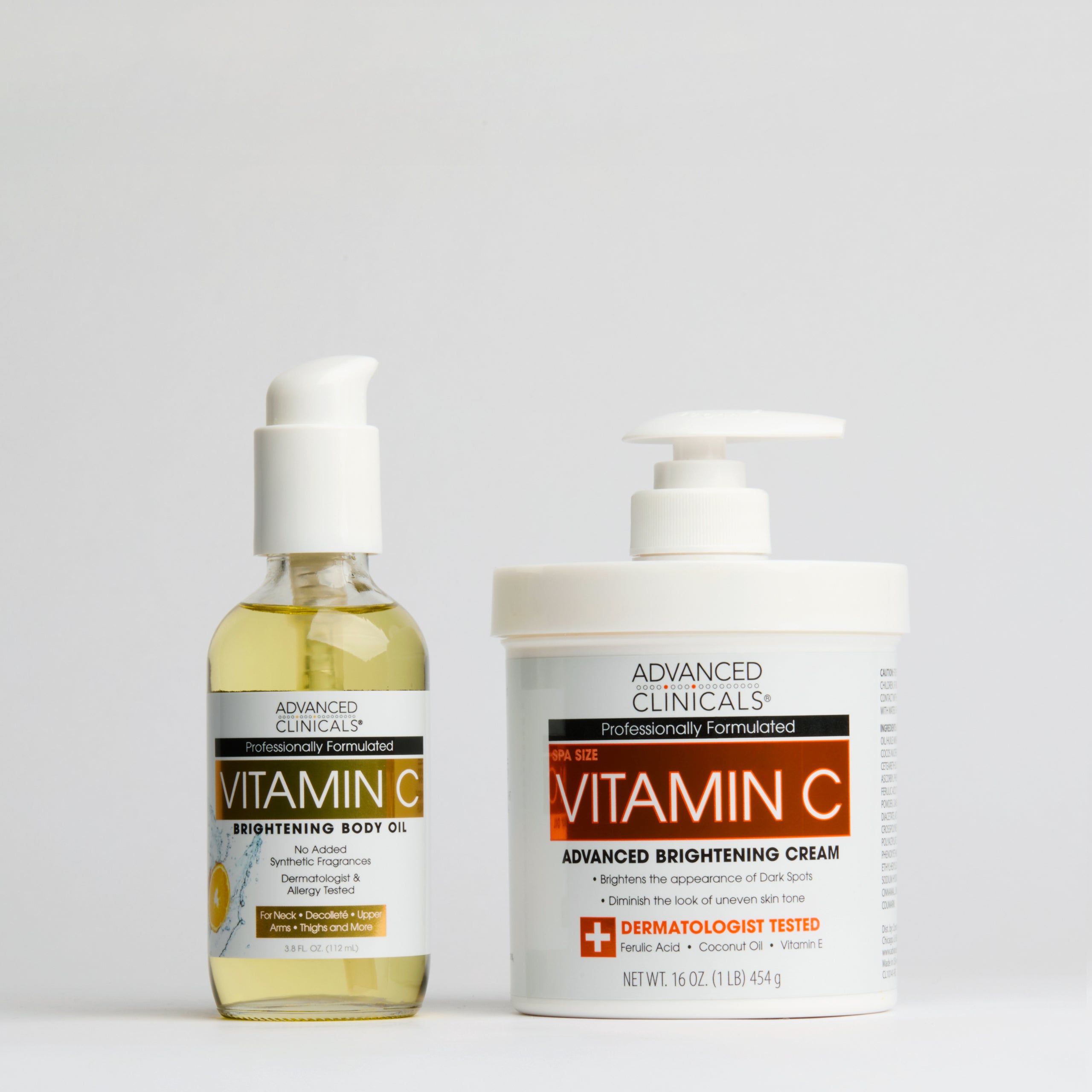 Advanced Clinicals Vitamin C Body Cream Körpercreme + Öl Set Glow