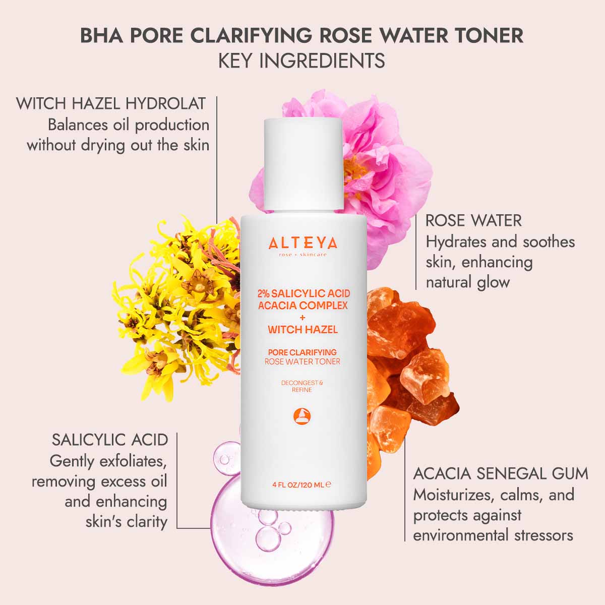 Alteya Organics BHA Pore Clarifying Rose Water Toner Gesichtstoner Poren