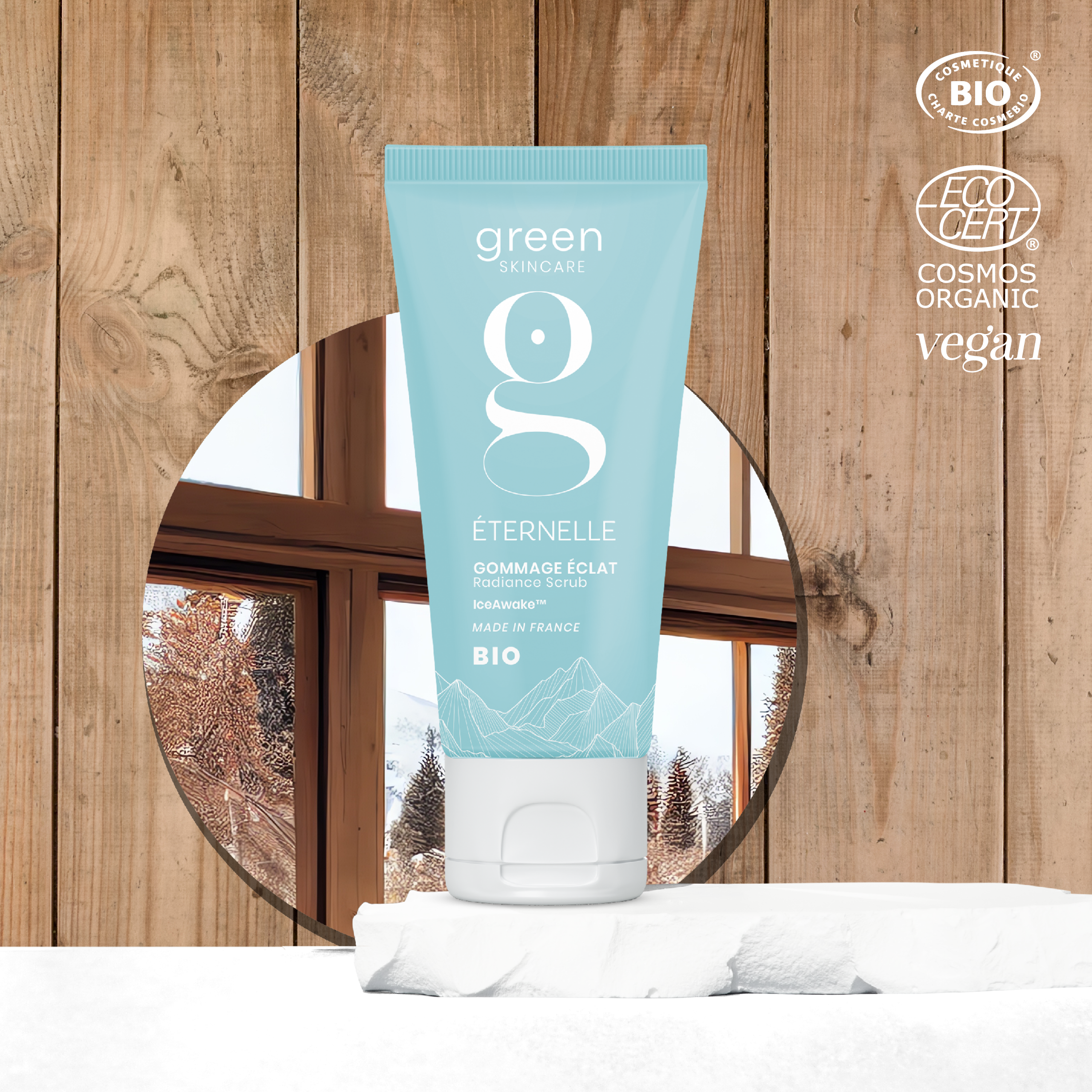 GREEN SKINCARE Gamme JEUNESSE Gommage Eclat Gesichtspeeling Quarz