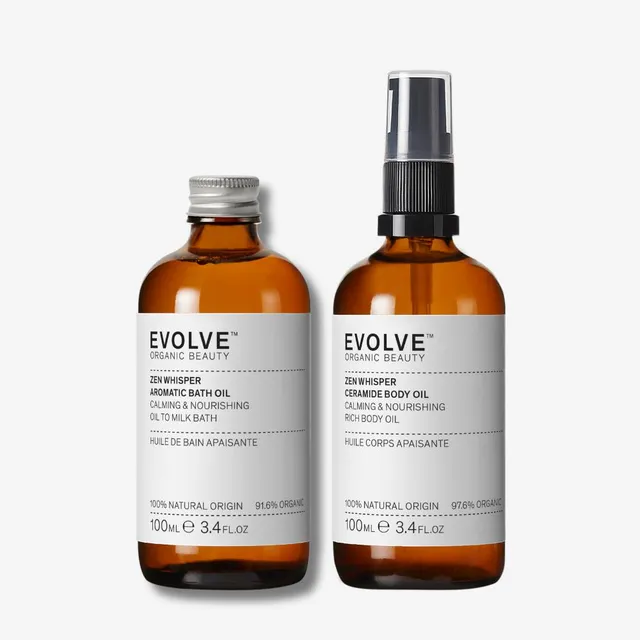 Evolve Organic Beauty Zen Whisper Bath & Body Oil Duo Körperöl Set Lavendel