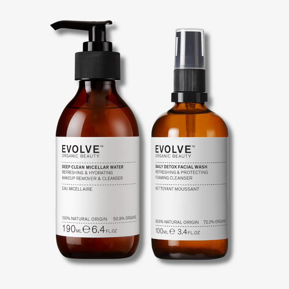 Evolve Double Cleanse Duo Gesichtsreinigung Set Rosenwasser