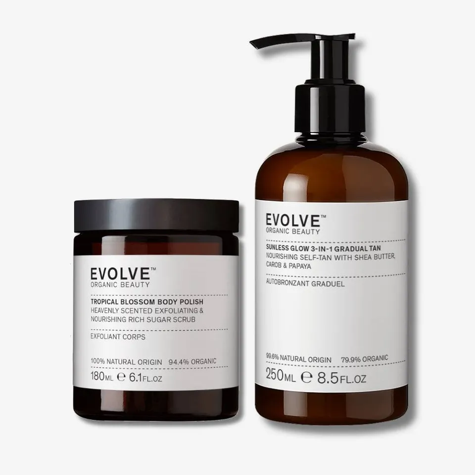 Evolve Organic Gradual Tan Sunless Smoothing Bundle Selbstbräuner Set golden