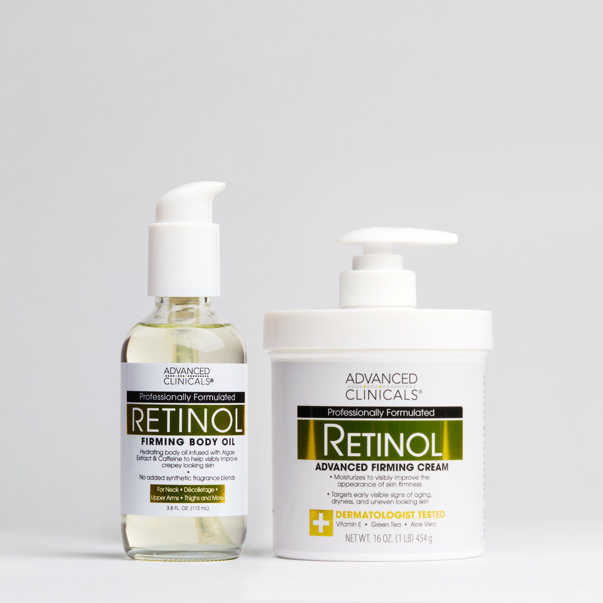 Advanced Clinicals Retinol Körpercreme + Körperöl Set straffend