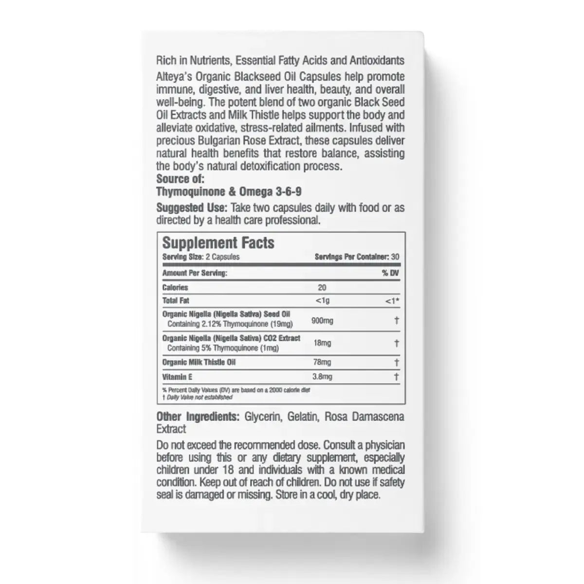 Alteya Organics Black Seed Oil Kapseln Schwarzkümmel Bio