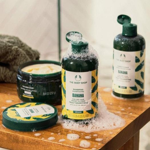 The Body Shop Banana Nourishing Hair Mask 240 ml – Anti-Frizz-Haarmaske für trockenes Haar