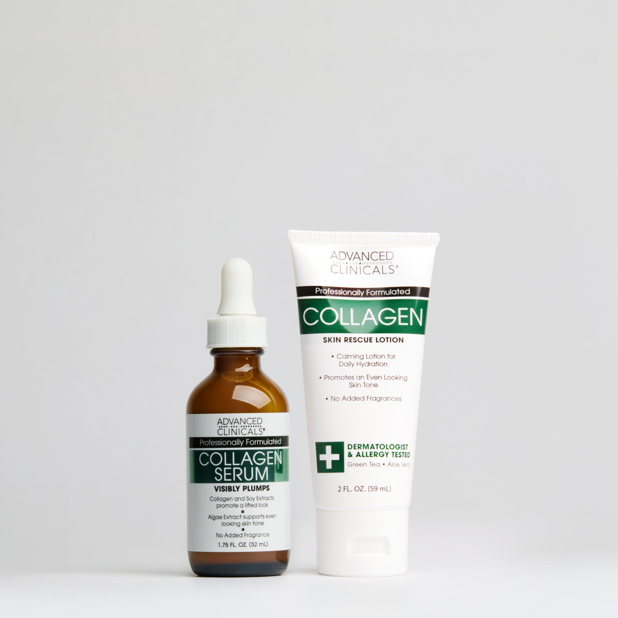 Advanced Clinicals Collagen Serum + Creme Set Reise Feuchtigkeit