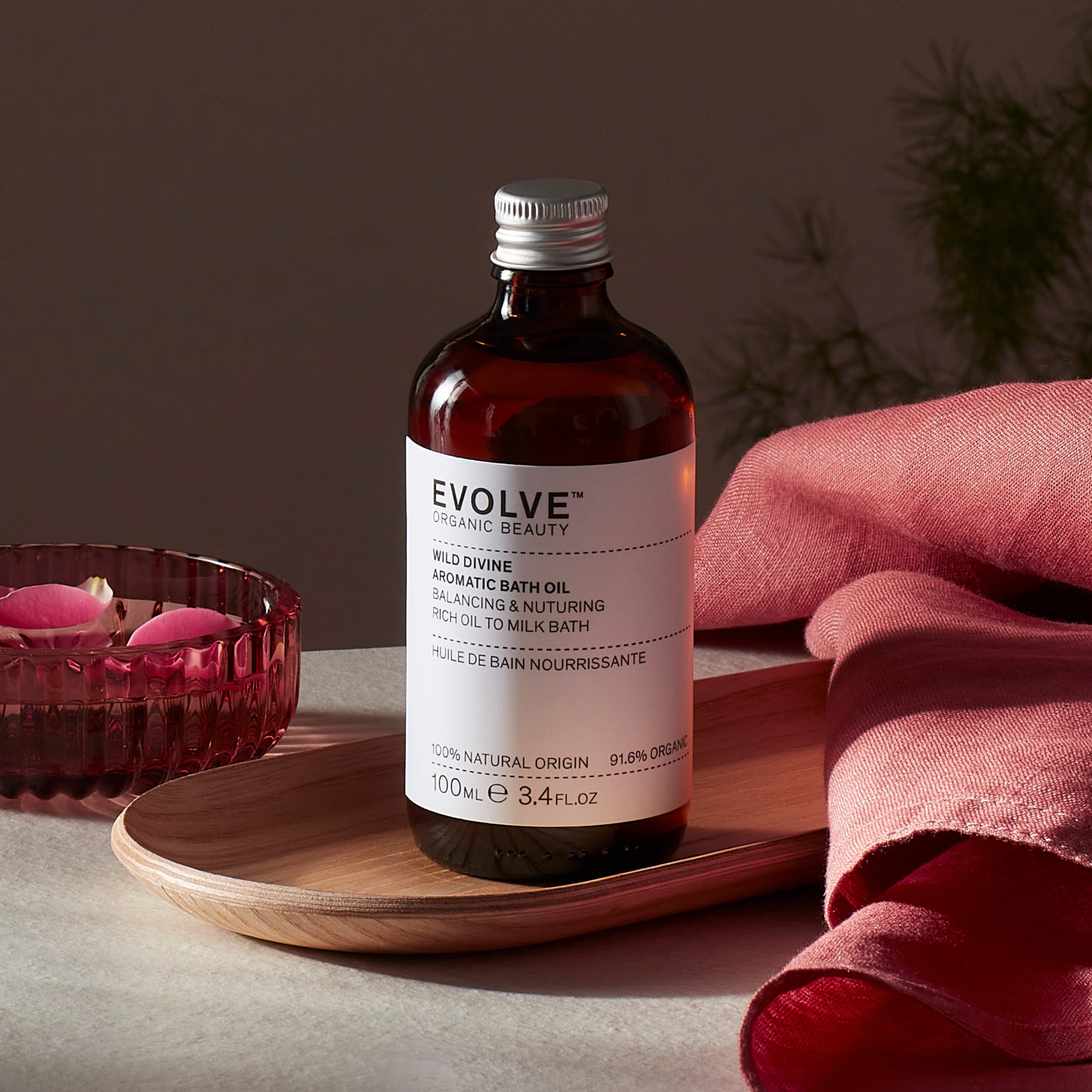 Evolve Organic Beauty Wild Divine Bade- und Duschöl Rose Kakao