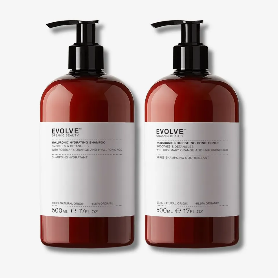 Evolve Organic Beauty Hyaluronic Hair Duo Shampoo Spülung Set