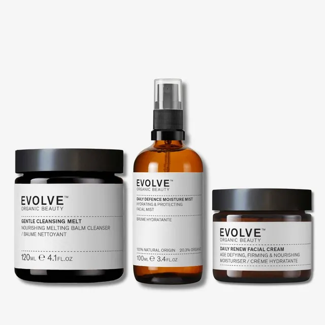 Evolve Organic Beauty Daily Skin Essentials Gesichtscreme Set 3tlg