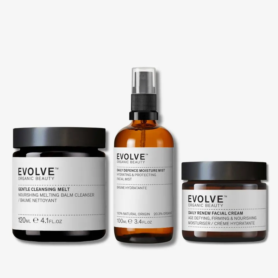 Evolve Organic Beauty Daily Skin Essentials Gesichtscreme Set 3tlg