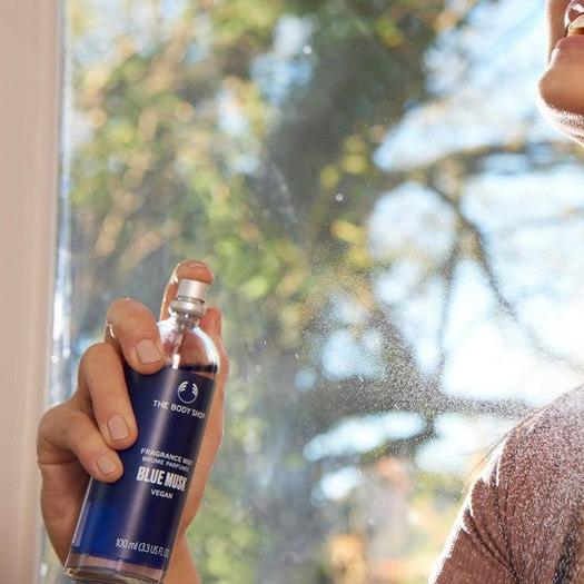 The Body Shop Blue Musk Fragrance Mist 100 ml – Moschus-Duftspray mit Lavendel und Sandelholz