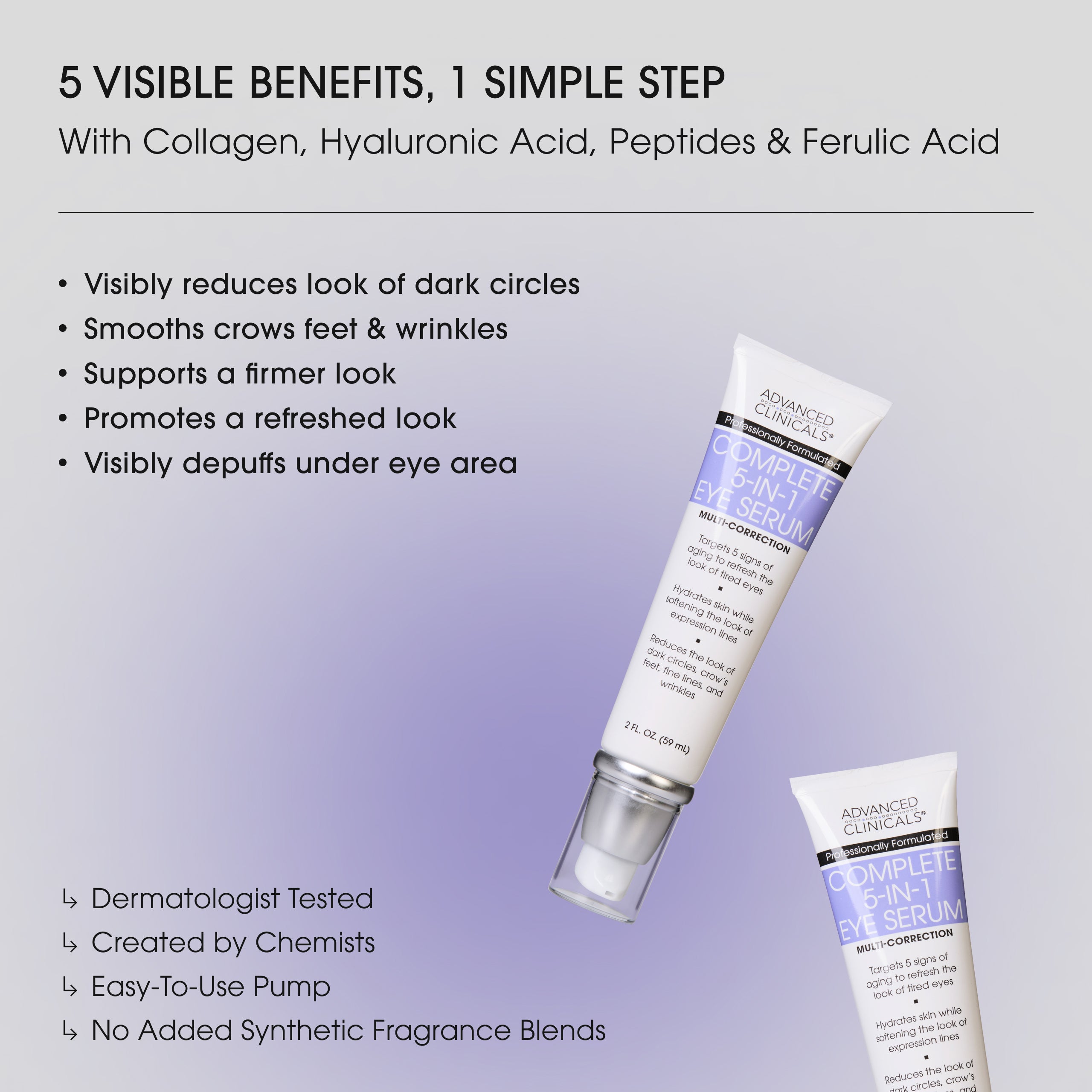 Advanced Clinicals 5-in-1 Augenserum Peptide
