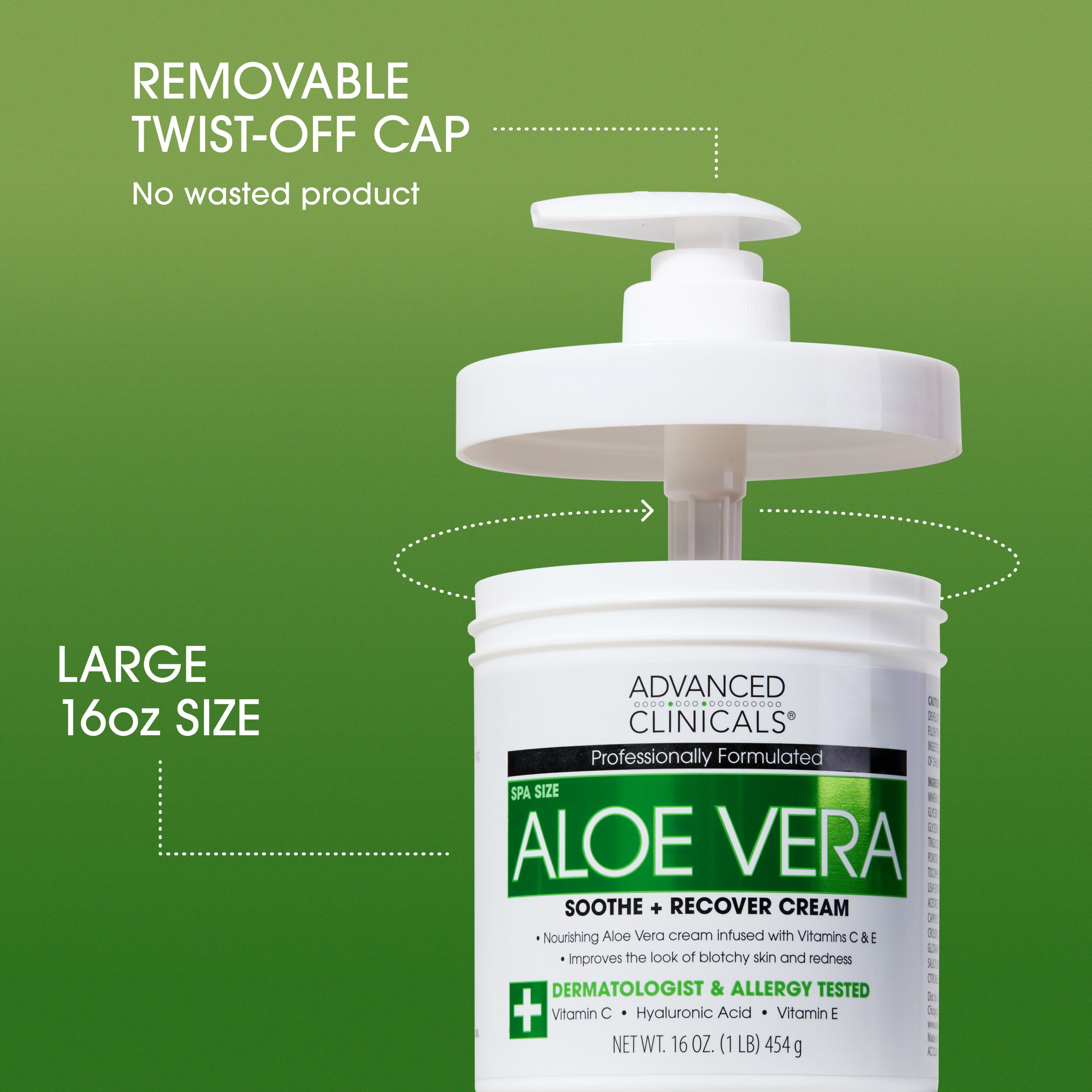 Advanced Clinicals Aloe Vera Body Cream Körpercreme 16oz trockene Haut