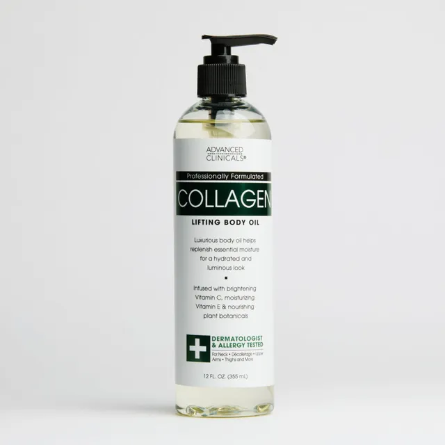 Advanced Clinicals Collagen Body Oil 12 oz Hautöl Vitamin C