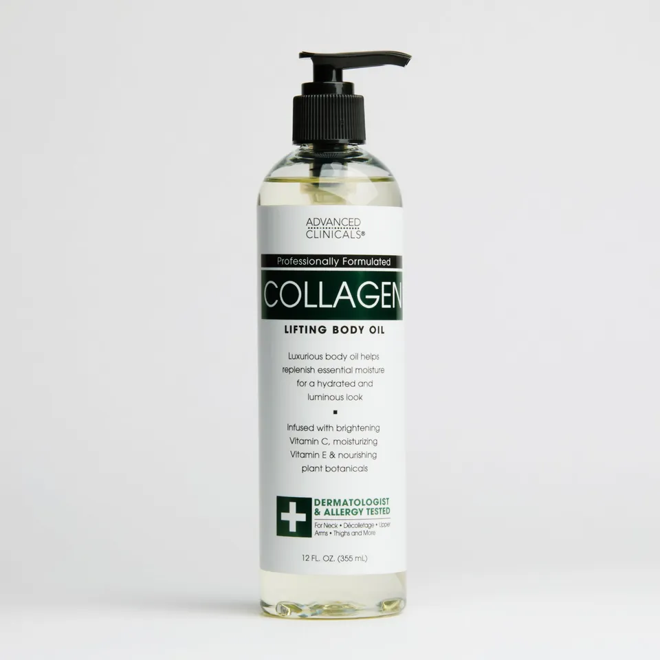 Advanced Clinicals Collagen Body Oil 12 oz Hautöl Vitamin C