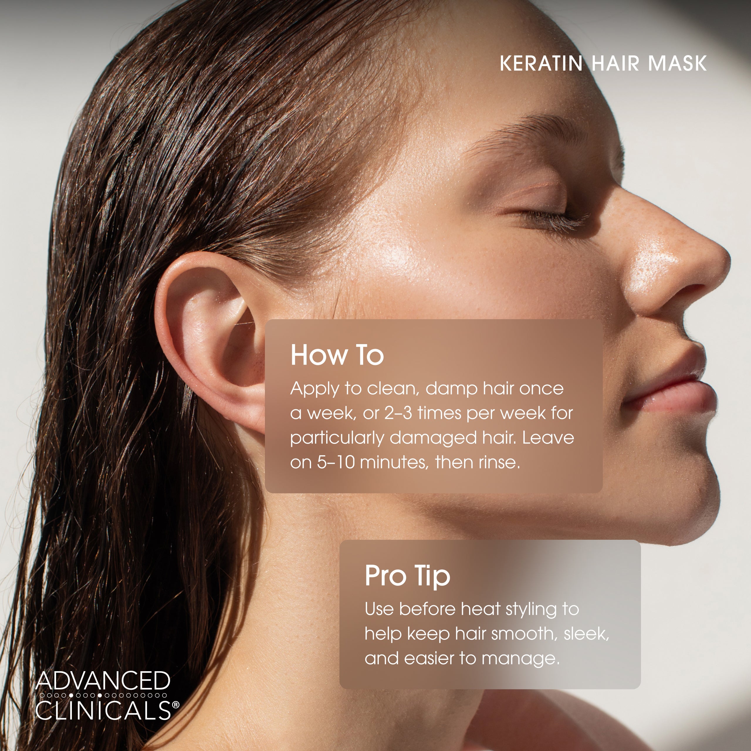 Advanced Clinicals Keratin Haarmaske mit Kokosöl gegen Frizz