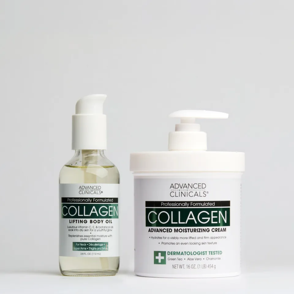 Advanced Clinicals Collagen Bundle Körpercreme + Körperöl Set