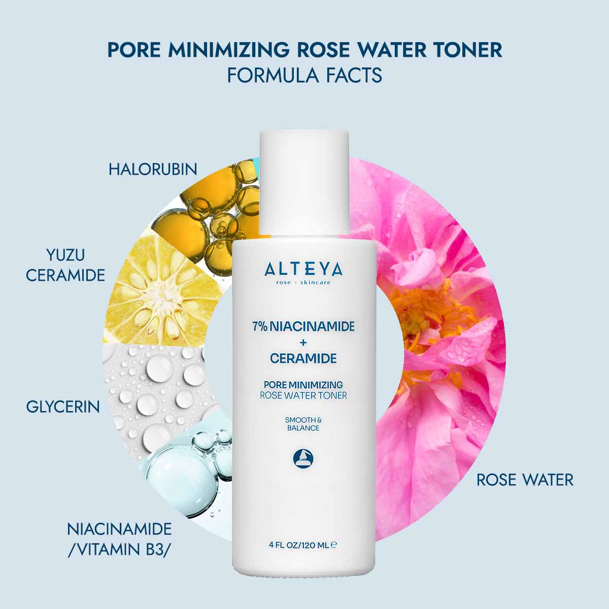 Alteya Pore Minimizing Rose Water Toner Niacinamid Gesichtstoner