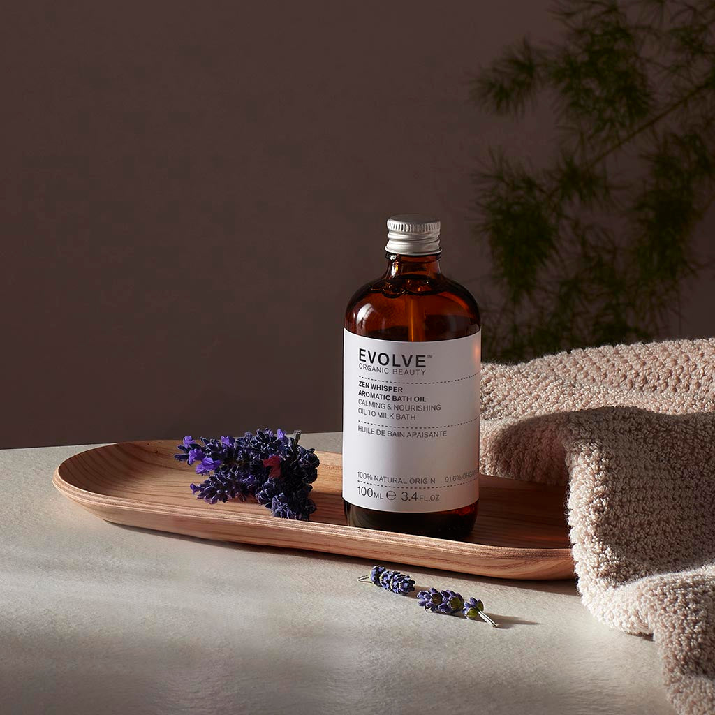 Evolve Organic Beauty Zen Whisper Badeöl und Duschöl Lavendel