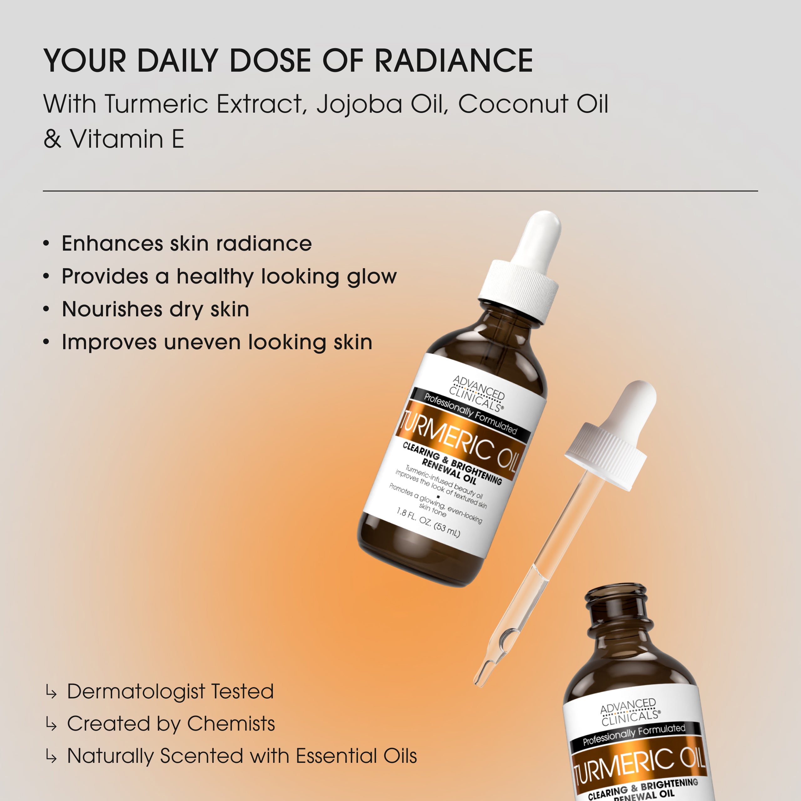 Advanced Clinicals Turmeric Gesichtsöl Kurkuma Glow