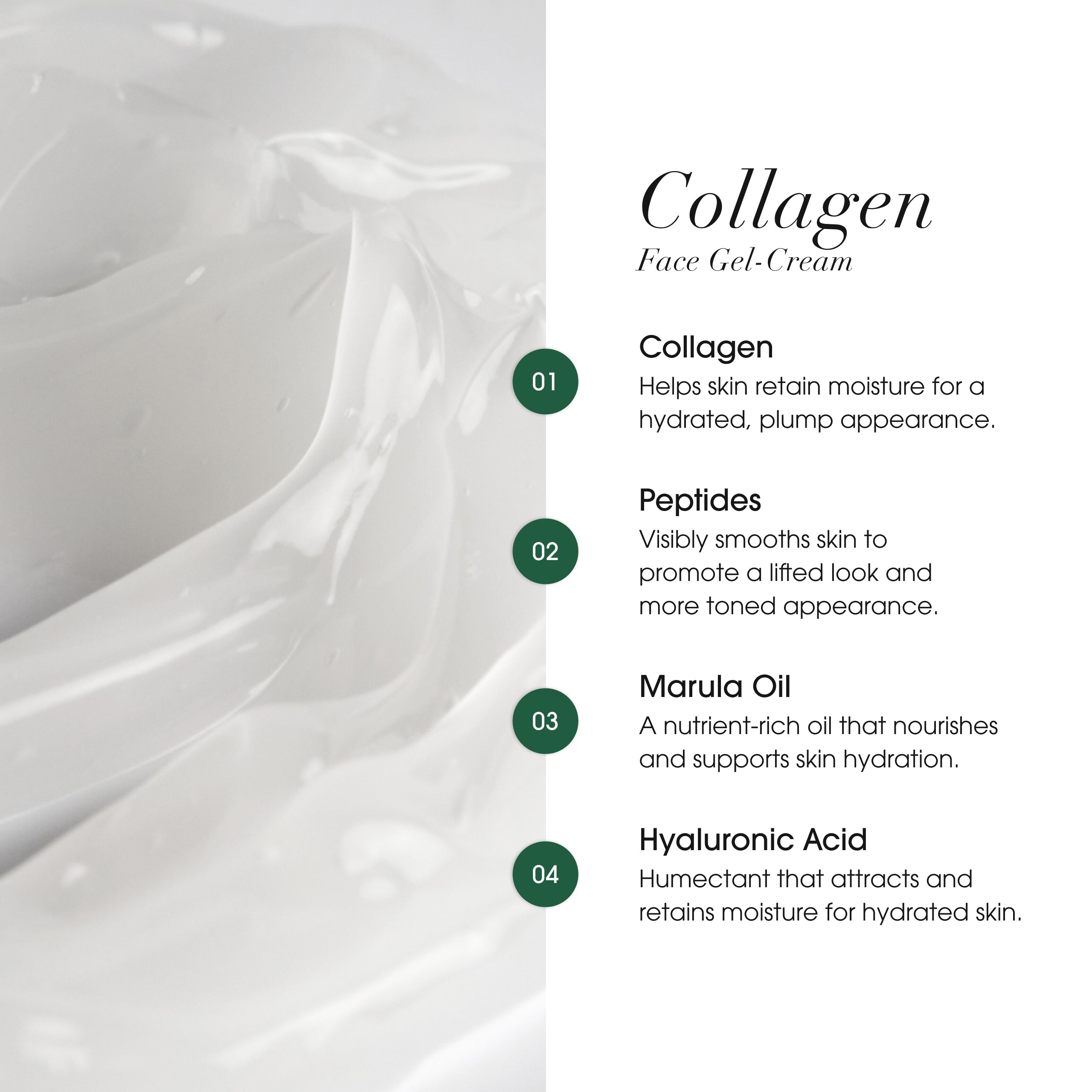 Advanced Clinicals Collagen Face Gel-Cream Gesichtscreme Peptide