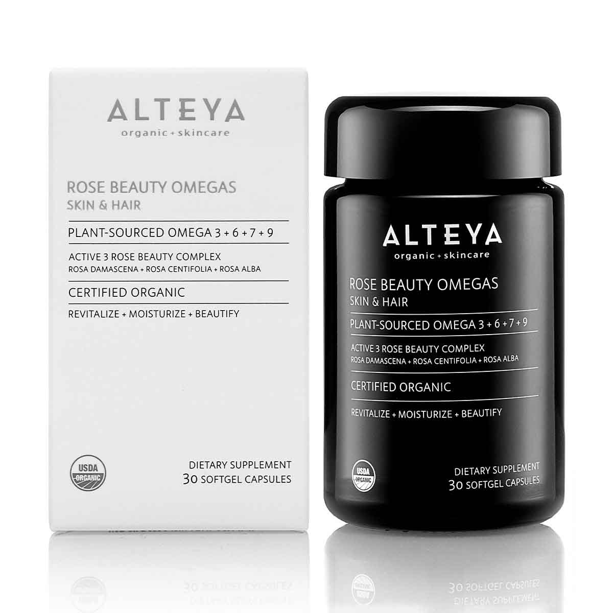 Alteya Organic Supplements Rose Beauty Omegas Kapseln Haut Haare