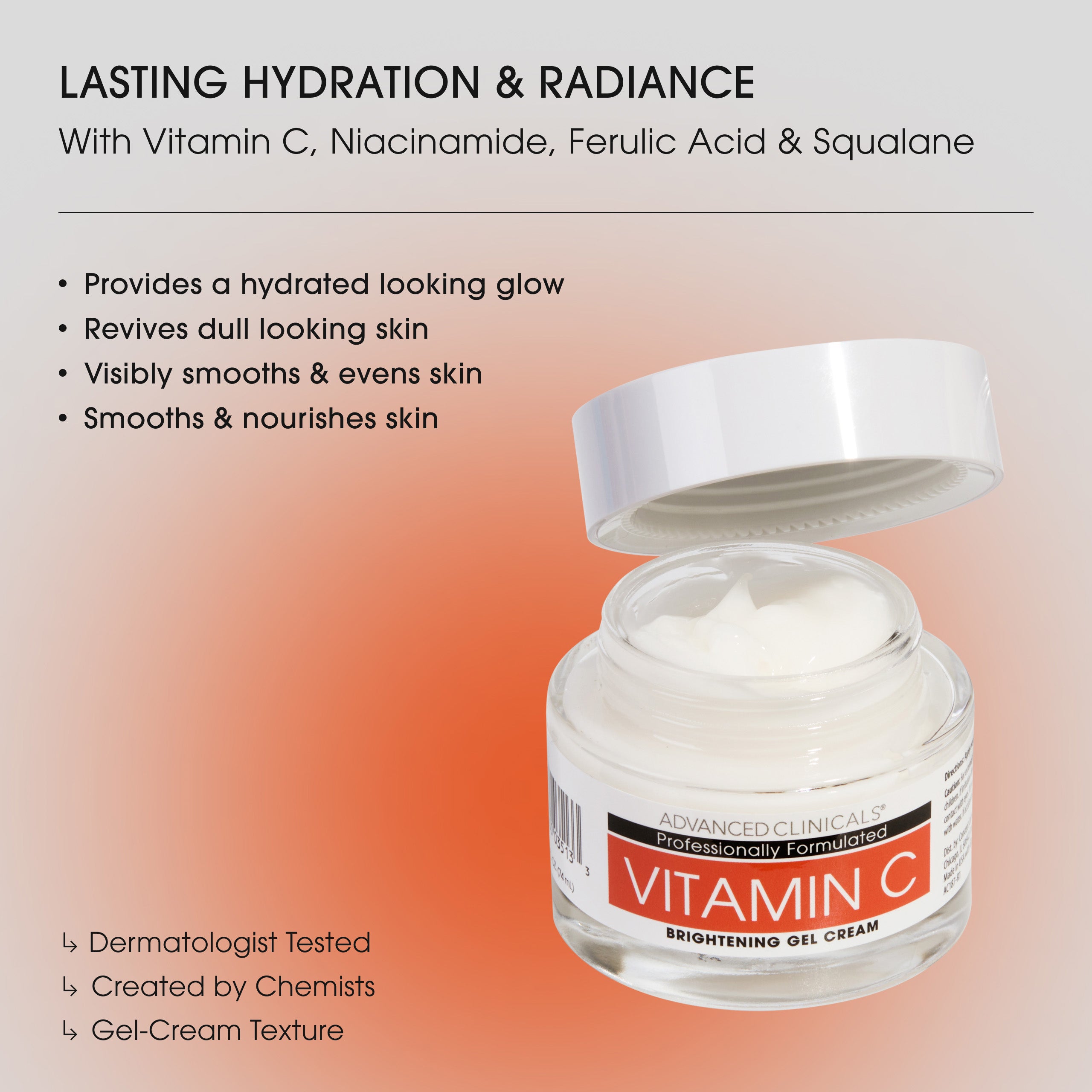 Advanced Clinicals Face Creams Vitamin C Gel-Creme Niacinamid