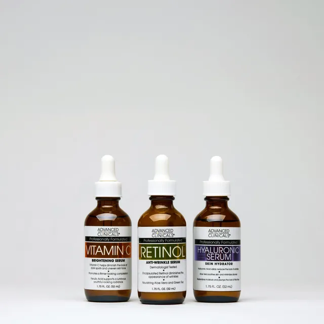 Advanced Clinicals Bundles Serum Essentials Gesichtsserum-Set 3tlg