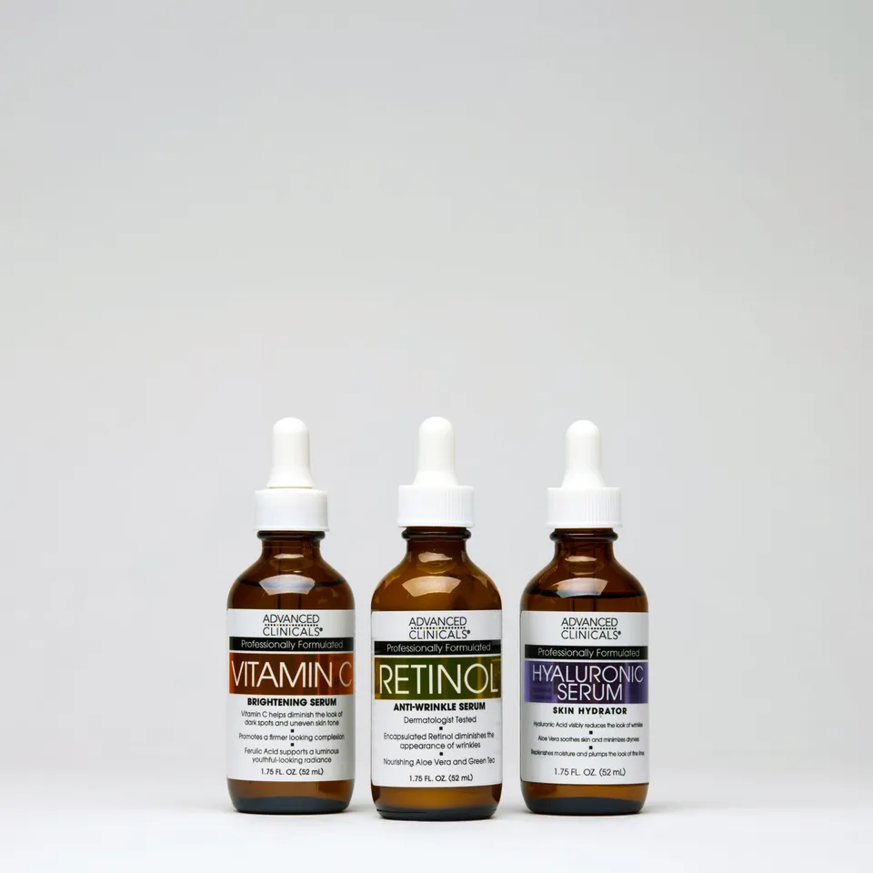 Advanced Clinicals Bundles Serum Essentials Gesichtsserum-Set 3tlg