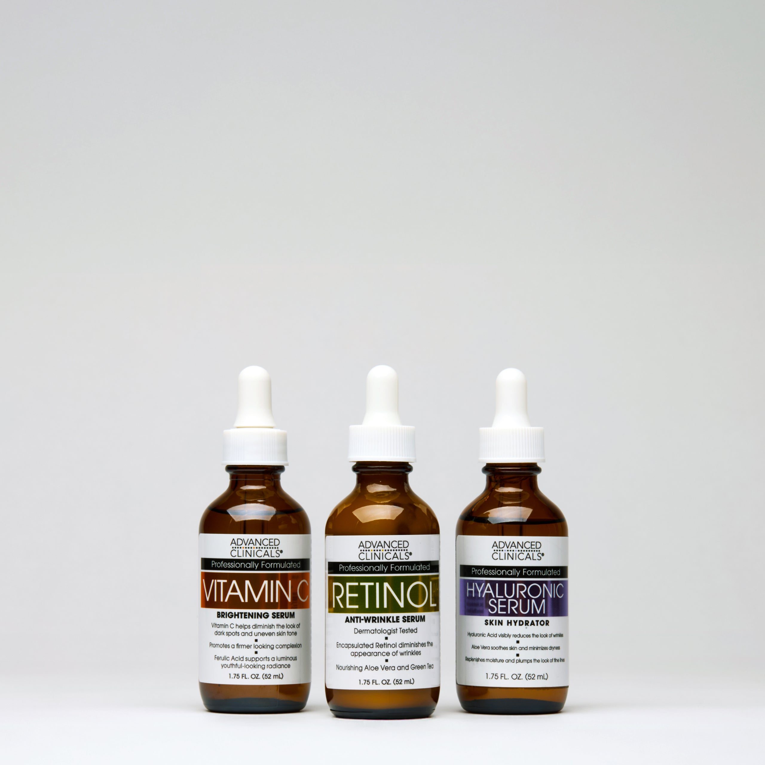 Advanced Clinicals Bundles Serum Essentials Gesichtsserum-Set 3tlg