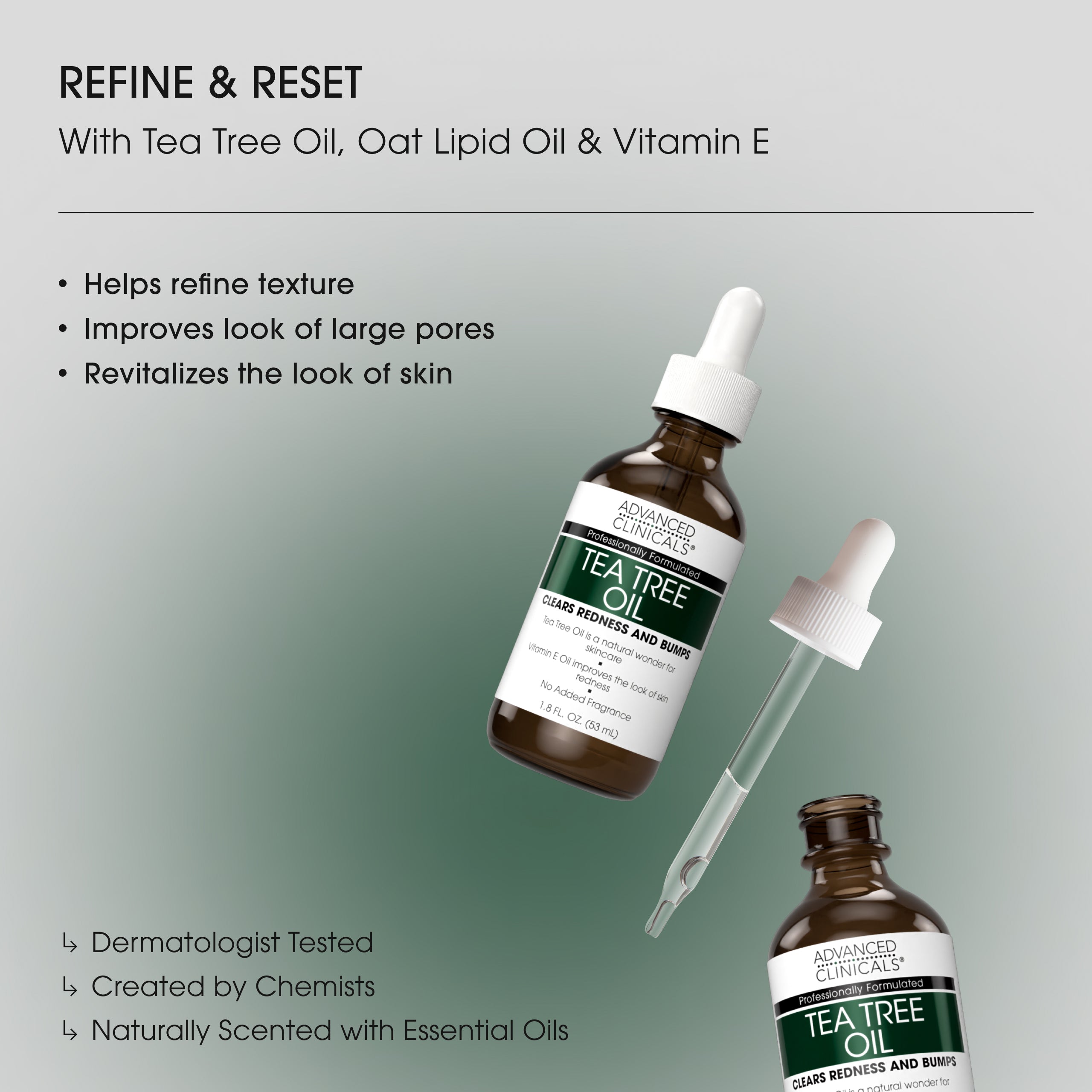 Advanced Clinicals Tea Tree Face Oil Gesichtsöl Teebaum Poren