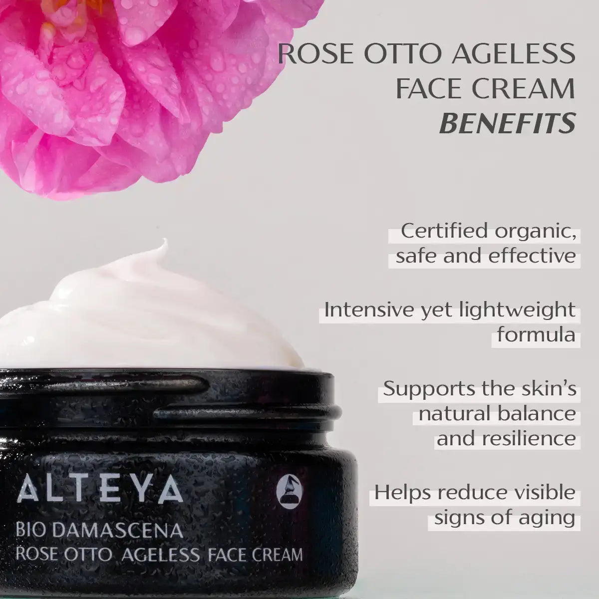 Alteya Bio Damascena Rose Otto Gesichtscreme Anti-Aging