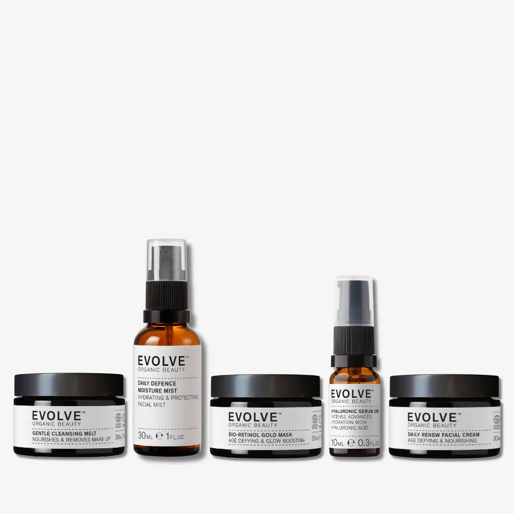 Evolve Organic Beauty Mini Best Sellers Bundle Gesichtscreme Set Reise